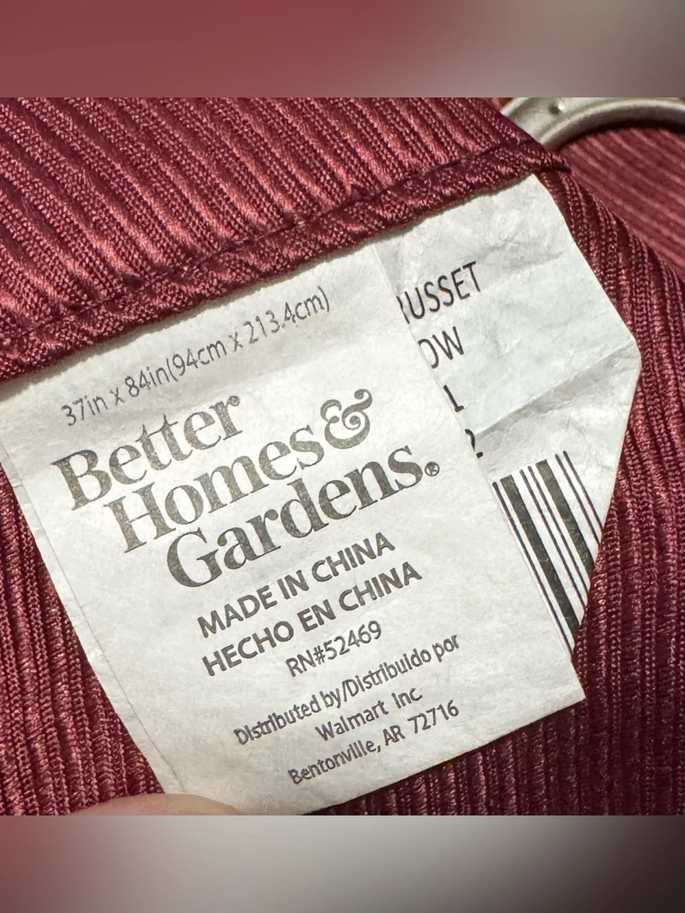BH&G Maroon Embroidered Lattice Sheer & Twill Weave 4 Piece Curtain Set 84 inch!